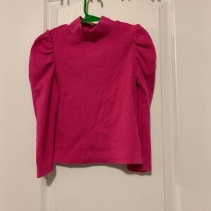 GAP | Pink Puff Sleeve Mock Neck Top